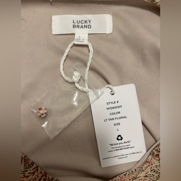 NWT Lucky Brand Size L Large Boho Tiered Maxi Dress - Picture 6 of 6